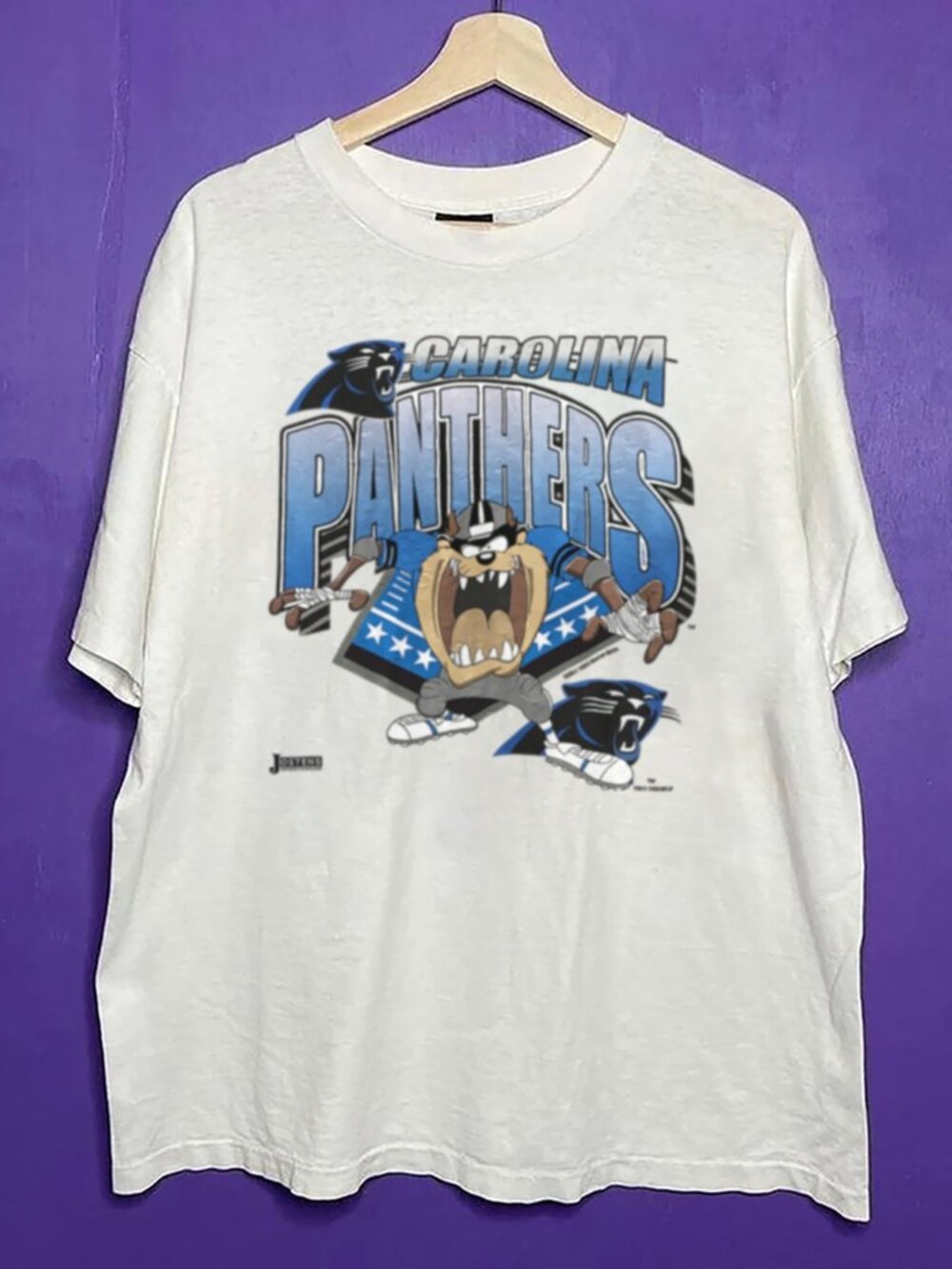 Vintage Carolina Panthers Taz Looney Toons Football Shirt, Retro NFL Shirt Tee